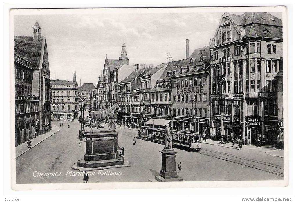 Germany - Chemnitz - Markt Mit Rathaus - Strassenbahn - Tram - Tramway - Chemnitz