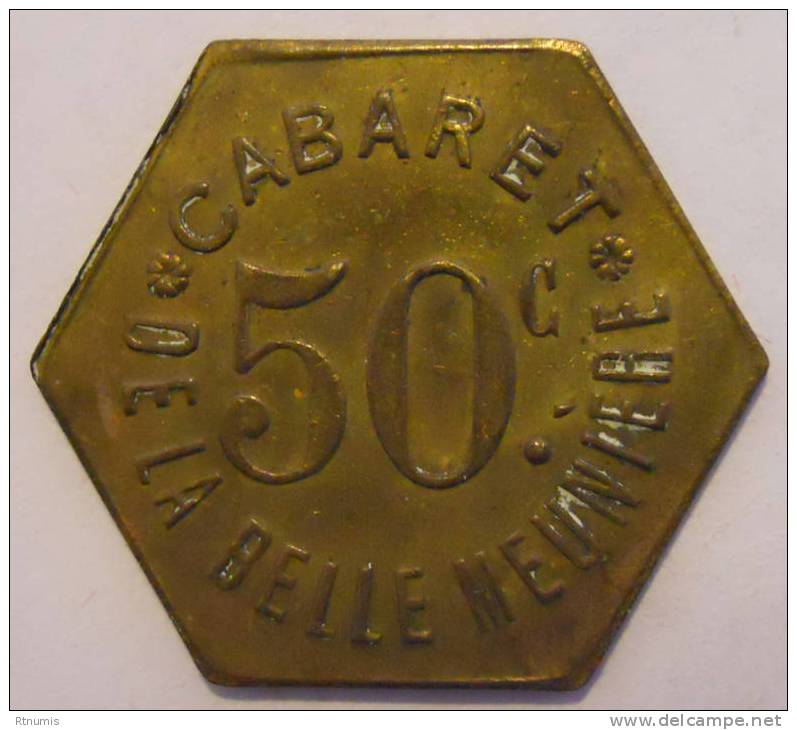Paris 75 Cabaret De La Belle Meunière 50 Centimes Elie C.15.5 - Monetary / Of Necessity