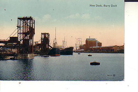 New Dock, Barry Dock, Colorisée,paquebot Et Voilier - Glamorgan