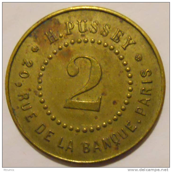 Paris 75 H. Pussey 2 Centimes Elie P.260.2 - Monétaires / De Nécessité