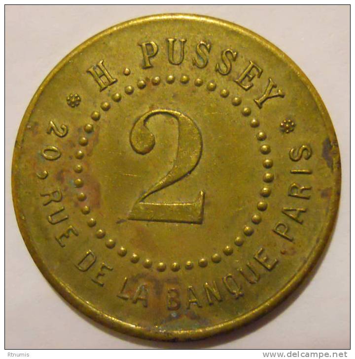 Paris 75 H. Pussey 2 Centimes Elie P.260.2 - Monétaires / De Nécessité