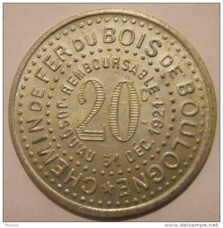 Paris 75 Chemi De Fer Du Bois De Boulogne 20 Centimes 1921 Elie C.770.1b SUPERBE - Monetary / Of Necessity