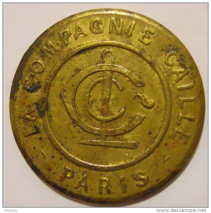 Paris 75 La Compagnie Caille 10 Centimes Elie C.960.1 - Monétaires / De Nécessité