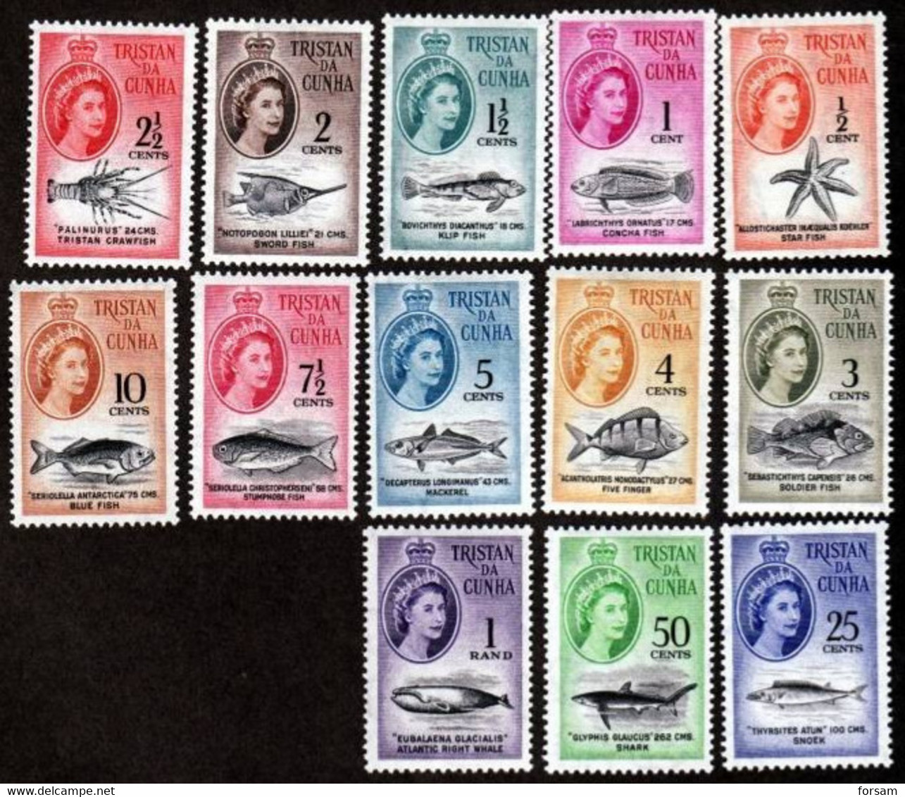 TRISTAN Da CUNHA..1961..Michel # 42-54...MLH...MiCV - 120.00 Euro. - Tristan Da Cunha