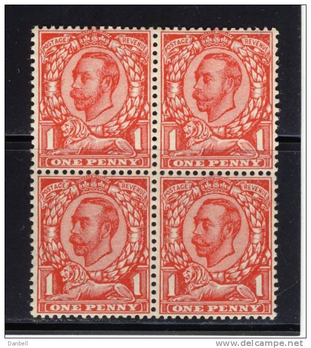 GB05) GRAN BRETAGNA 1912 - GIORGIO V - N.138 Quartina F.13 MNH** - Nuovi