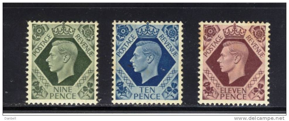 GB12) GRAN BRETAGNA 1937-47 -EFFIGIE DI GIORGIO VI  - Serietta 3val. N.220/221/221A  MNH** - Ongebruikt