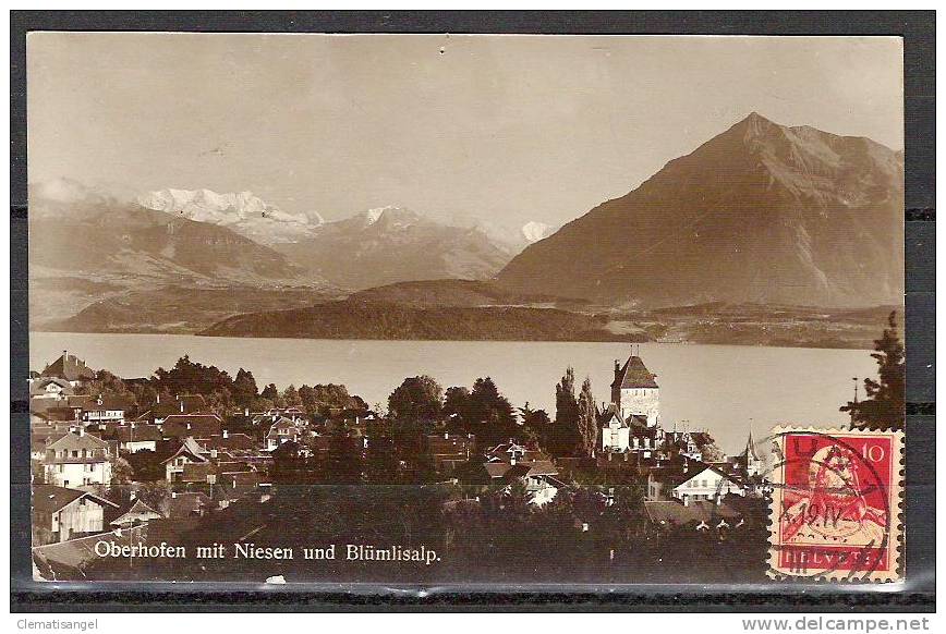 TOP!! OBERHOFEN * MIT NIESEN UND BLÜMLISALP  * 1919 *!! - Oberhofen Am Thunersee