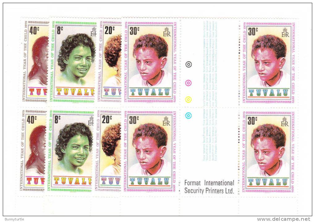 Tuvalu 1979 Int´l Year Of The Child Gutter Pair MNH - Tuvalu