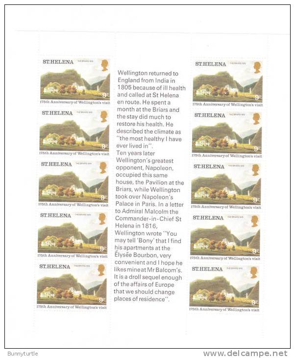 St Helena 1980 Duke Wellington's Visit To St Helena Sheet 10 Sets MNH - St. Helena