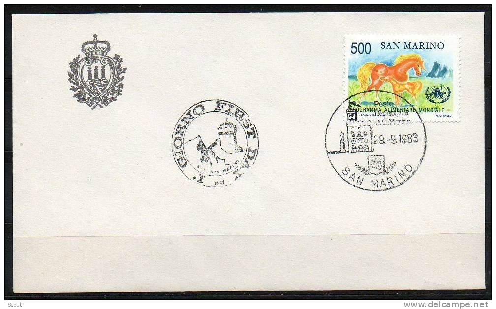 SAN MARINO - SAINT MARIN - 1983 - FAO, PROGRAMMA ALIMENTARE MOND. - FDC - Contre La Faim