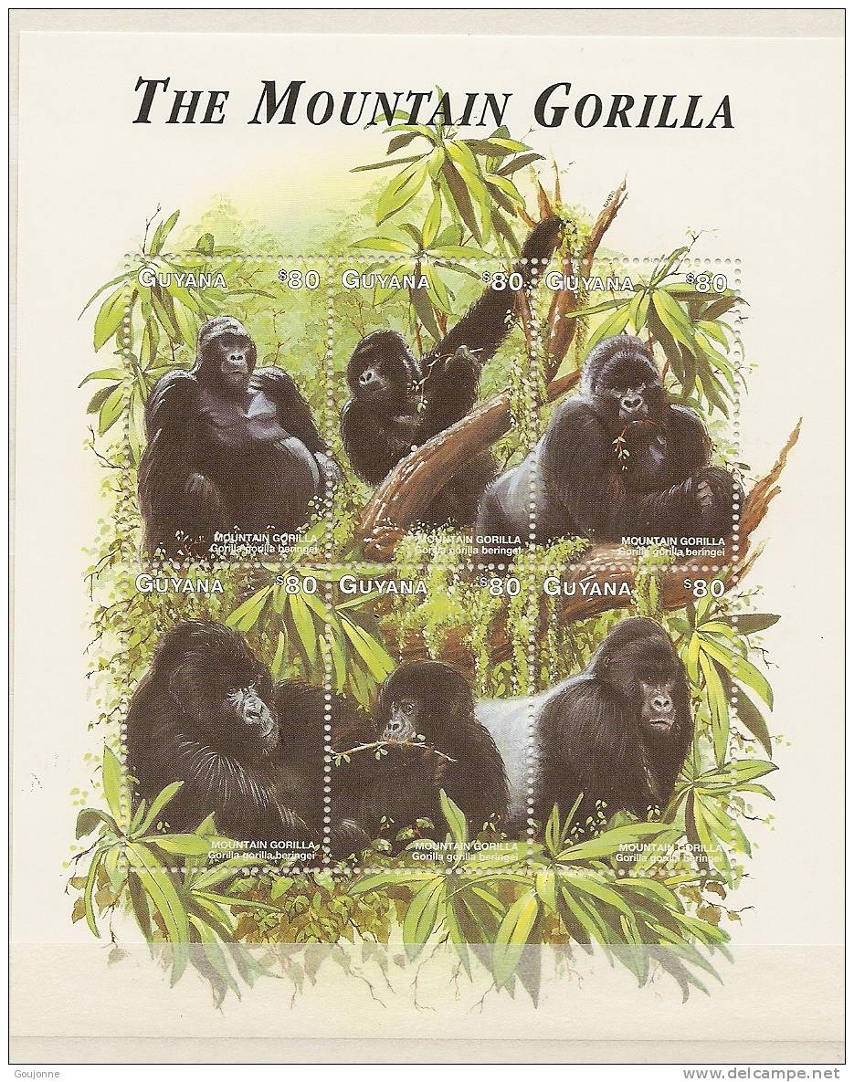 GUYANE  Faune   Protégée "Le Gorille De Montagne"     4638 4643** - Gorilla's