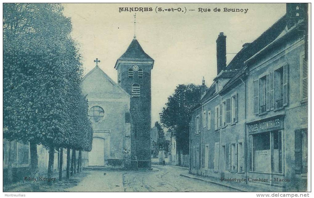 MANDRES (94) Rue De Brunoy, écrite, Voyagée, 4 Timbres Verso - Mandres Les Roses