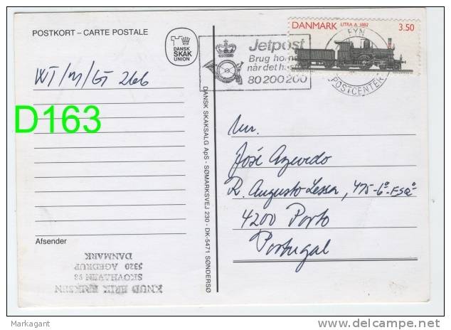 Danmark / Denmark , Mi 997 - Used To Portugal 1991- Caixa # 8 - Storia Postale
