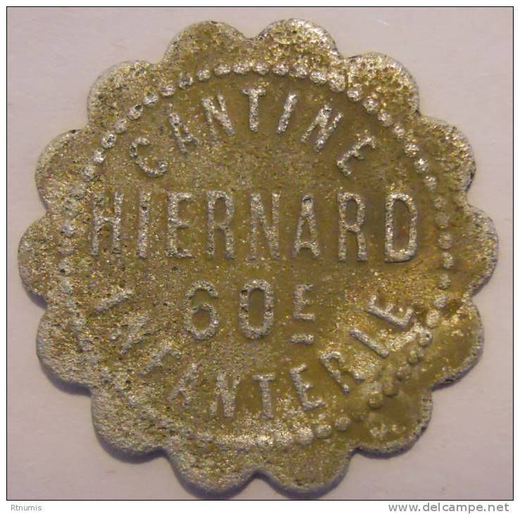 Militaire Cantine Hiénard , 60ème D'infanterie 10 Centimes Elie 10.2 - Monetary / Of Necessity