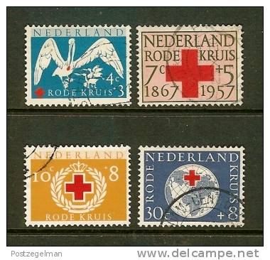 Ned 1957 Rode Kruis Stamps Used 695-699 4 Values Only (thus Not Complete) - Used Stamps