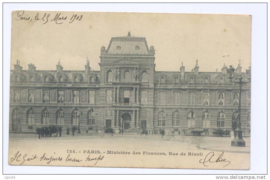 -75- PARIS -1903- Ministère Des Finances , Rue De Rivoli - Autres Monuments, édifices