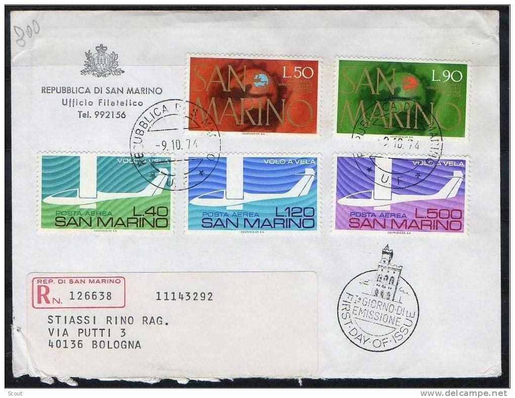 SAN MARINO - SAINT MARIN - 1974 - CENT. UPU - FDC VIAGGIATA - U.P.U.