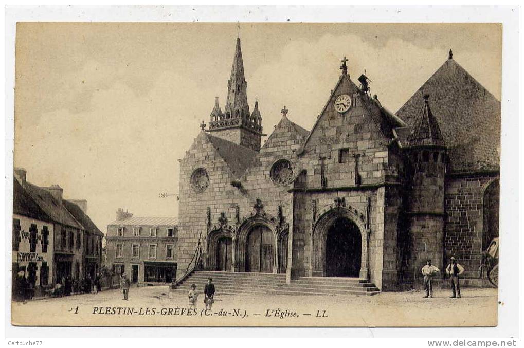 K14 - PLESTIN-les-GREVES - L'église (carte Animée) - Plestin-les-Greves