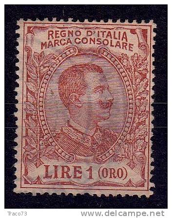 1924 - MARCA CONSOLARE  - Lire 1 ( Oro ) - Steuermarken