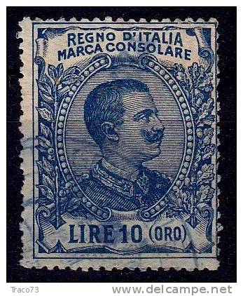 1924 - MARCA CONSOLARE   - Lire 10 ( Oro ) - Steuermarken