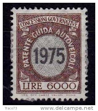 1975 - MARCA PER PATENTE DI GUIDA - Lire 6.000 - Steuermarken