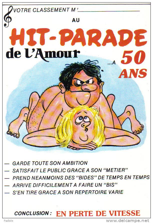 Alexandre Carte Postale Humour Sexy Hit Parade De L Amour 50 Ans Par Alexandre Tres Beau Plan