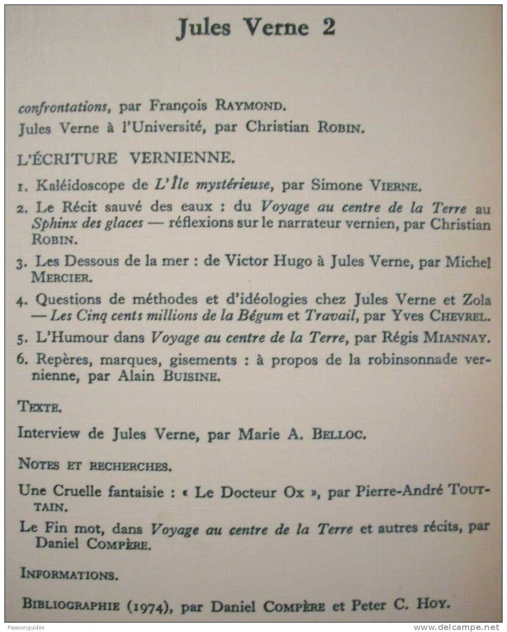 *Jules Verne 2 L´Ecriture Vernienne 78  F. RAYMOND (sous La Direction De)  LA REVUE DES LETTRES MODERNES - Autres & Non Classés