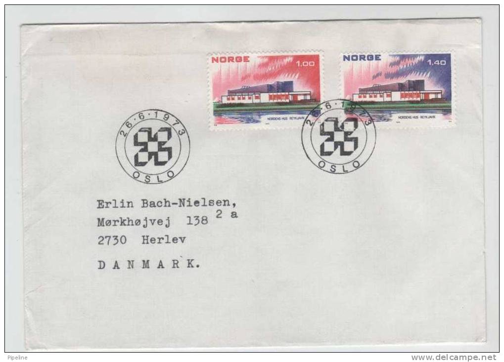 Norway FDC Nordic House Reykjavik 26-6-1973 Sent To Denmark - FDC