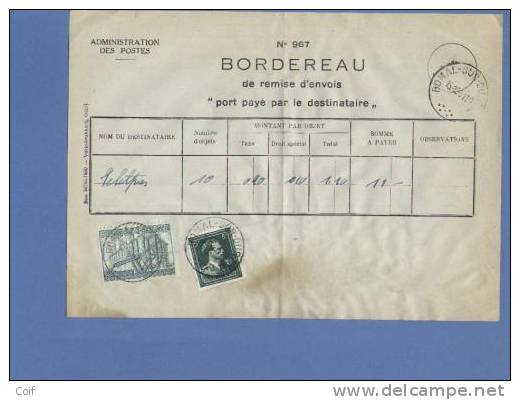 696+772 Op BORDERAEU De REMIS D'ENVOIS Met Stempel BOMAL-SUR-OURTHE - 1948 Exportación