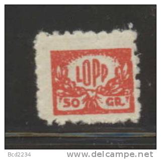 POLAND 1923 LOPP L.O.P.P. POLISH NATIONAL AIR & ANTI-GAS DEFENCE LEAGUE FUND MEMBERSHIP DUE REVENUE 50 GR ORANGE NHM - Revenue Stamps