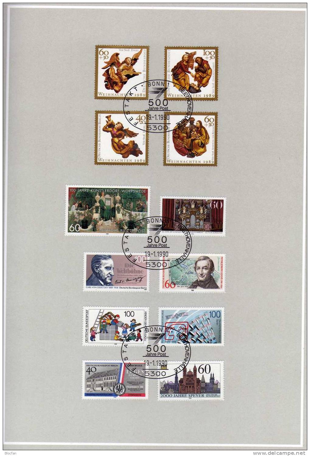 Edition 500 Jahre Post 1990 Sorgenkind Deutschland Mit 26 Ausgaben O 76€ BUND/BERLIN Of Stamp Philatelic Book Bf Germany - Collections (en Albums)