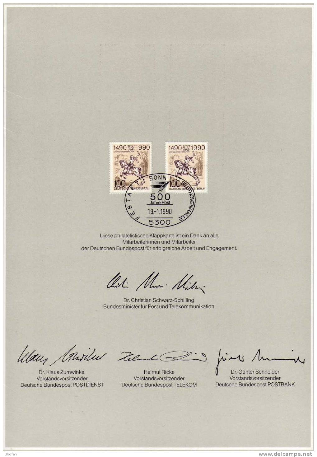 Edition 500 Jahre Post 1990 Sorgenkind Deutschland Mit 26 Ausgaben O 76€ BUND/BERLIN Of Stamp Philatelic Book Bf Germany - Verzamelingen (in Albums)