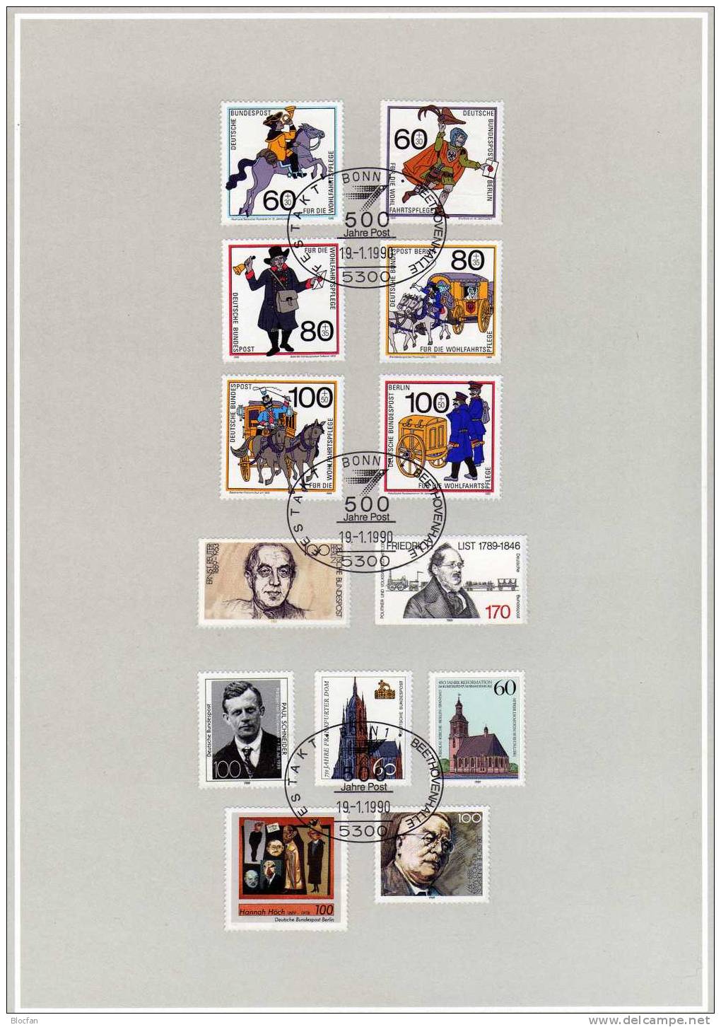 Edition 500 Jahre Post 1990 Sorgenkind Deutschland mit 26 Ausgaben o 76€ BUND/BERLIN of stamp philatelic book bf Germany