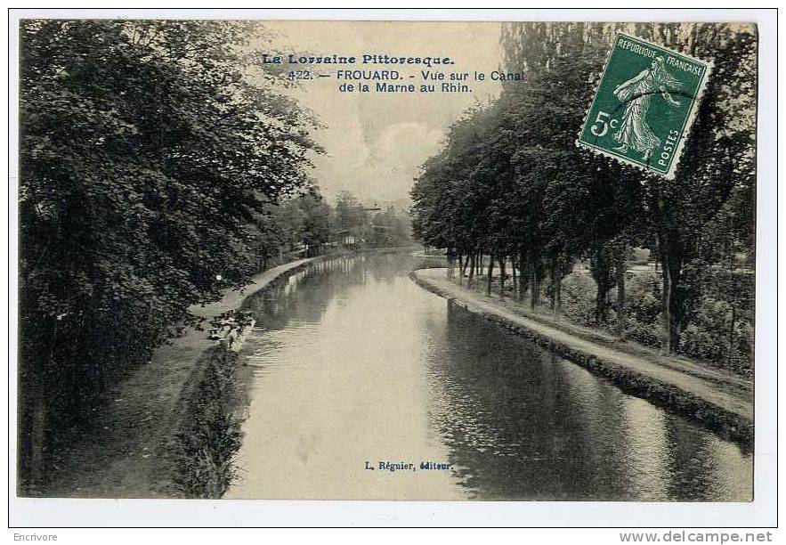 Cpa FROUARD Vue Sur Le Canal De La Marne Au Rhin - Lavandieres Femmes Lessive - 422 Regnier - Frouard