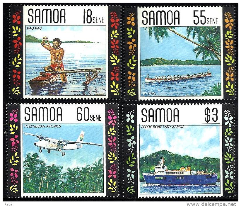 SAMOA SET OF 4 STAMPS LOCAL TRANSPORT SHIP AIRPLANE  ISSUED 31-1-1990 MLH SG840-3  SPECIAL PRICE !! READ DESCRIPTION !! - Samoa