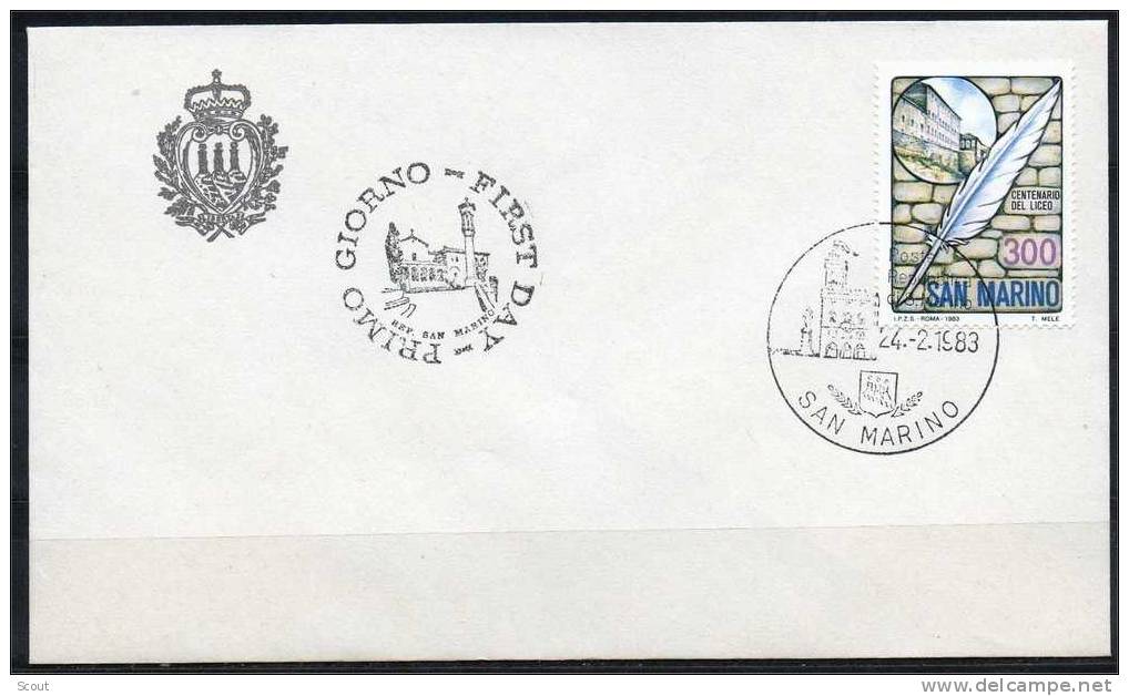 SAN MARINO - SAINT MARIN - 1983 - CENT. DEL LICEO - FDC - Storia Postale