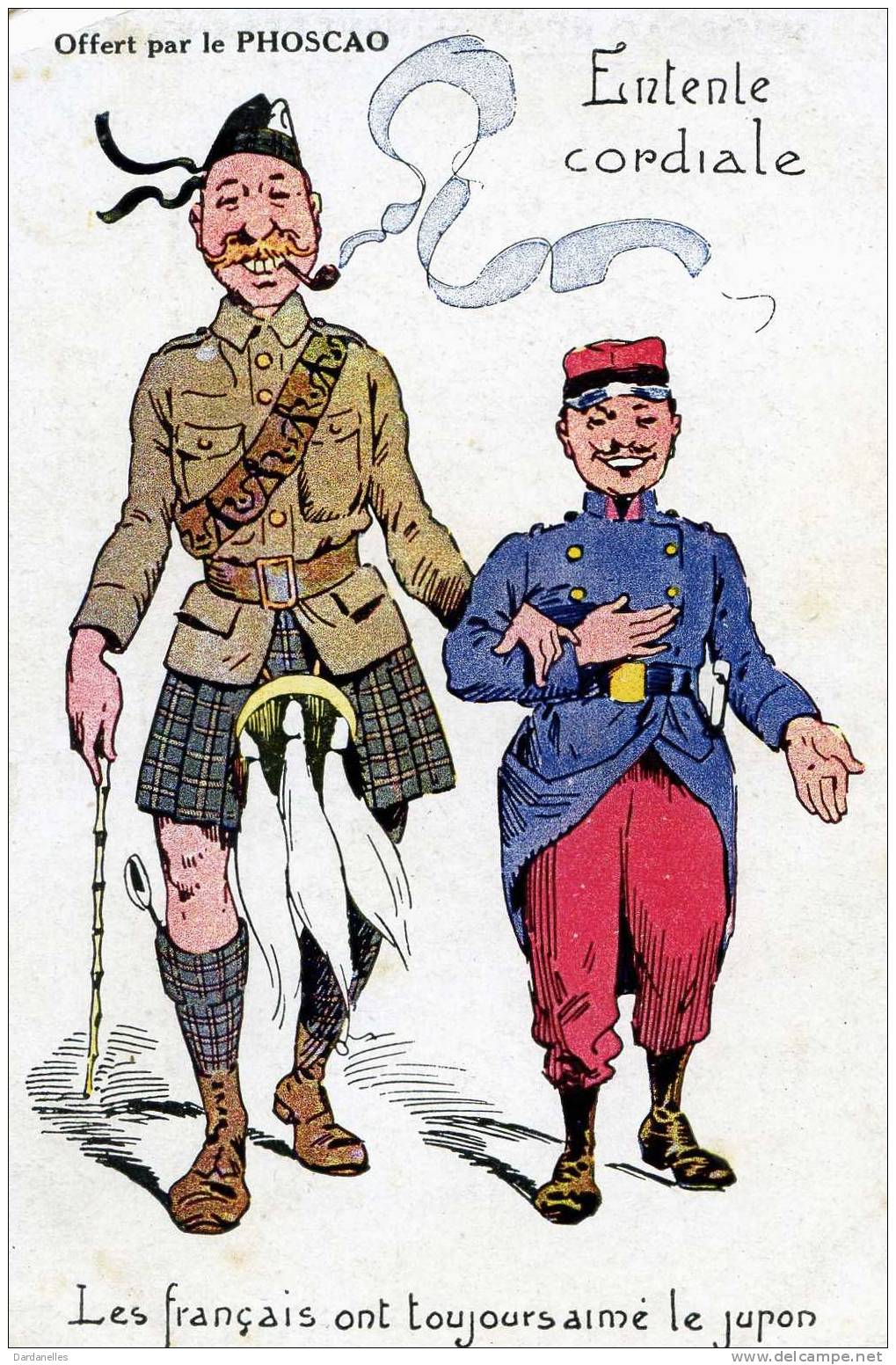 4557 - Guerre 1914, Entente Cordiale Entre L'Ecossais Et Le Français "qui A Toujours Aimé Le Jupon !"l - Humoristiques
