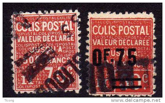 COLIS POSTAL VALEUR DECLAREE - 2 TIMBRES - Oblitérés