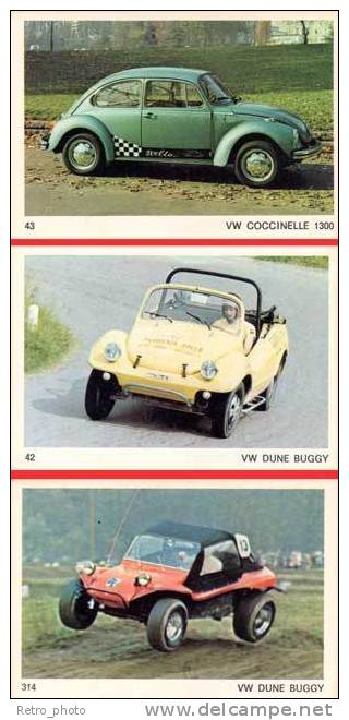 3 Cartes éditées Par Americana Munich : Volkswagen, VW Coccinelle 1300, Dune Buggy - Autosport - F1