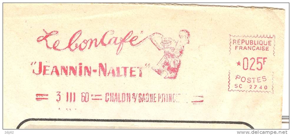 Café, Chalon Sur Saone - EMA Satas - Enveloppe   (C0496) - Sonstige & Ohne Zuordnung