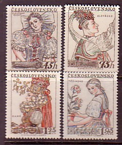 L3119 - TCHECOSLOVAQUIE Yv N°935/38 ** COSTUMES - Unused Stamps