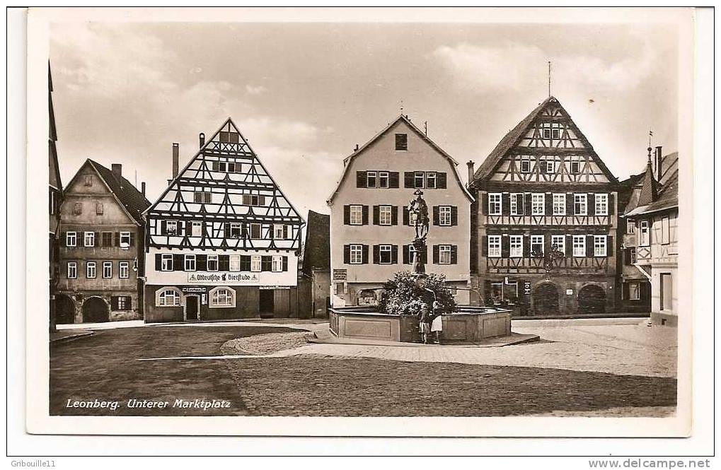 LEONBERG   -   " UNTERER MARKTPLATZ "   -   Verlag : A. WEBER Aus Stuttgart   N°69681/10 K - Leonberg