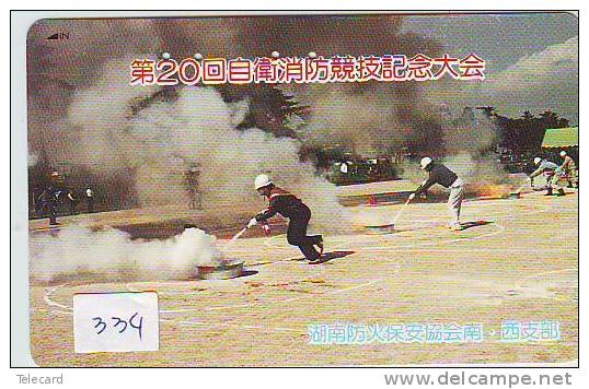 Télécarte JAPON Pompiers Feuerwehr (334) PHONECARD JAPAN * Fire Brigade  Brandweer Brigada De Fuego Vigili Del Fuoco - Feuerwehr