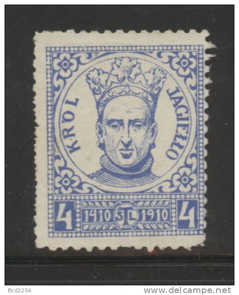 POLAND 1910 KING JAGIELLO BLUE POSTER STAMP 400TH ANNIV BATTLE OF GRUNEWALD RARE - Revenue Stamps