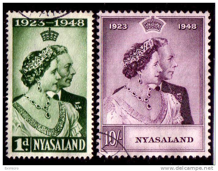 NYASALAND 1948 SILVER WEDDING SET FINE USED Cat £27+ - Nyasaland (1907-1953)