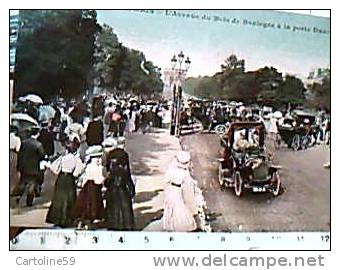 FRANCE PARIS AVENUE DU BOIS DE BOULOGNE LA PORTE DAUPHINE AUTOMOBILE AUTO CAR VOITURE ANIMATION ANIME N1909 CH796 - Transport Urbain En Surface