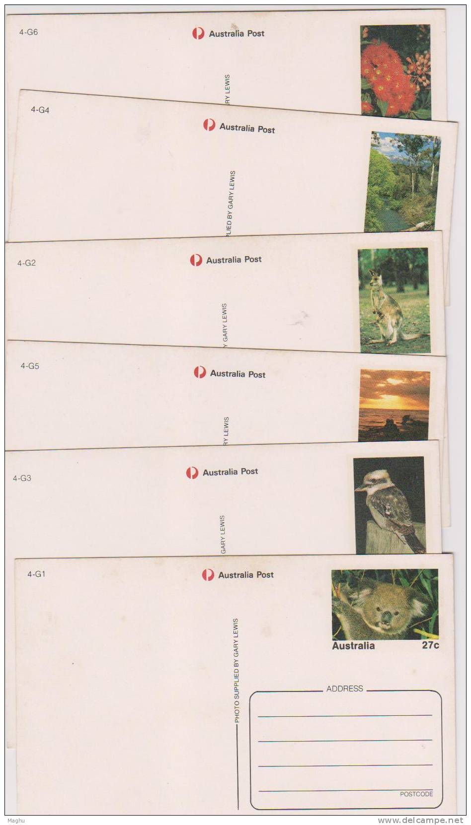 AUSRTALIA-Natural Heritage Selection-Pre-Stamped Postcard- Series IV--set Of 6--postal Stationery - Postal Stationery