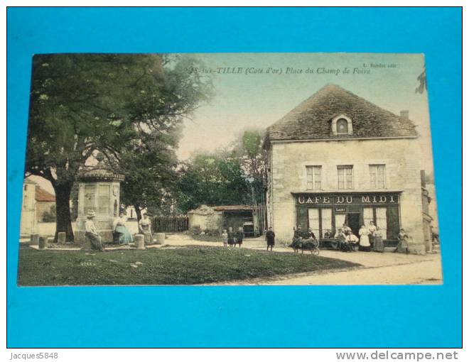 21) Is-sur-tille - Place Du Champ De Foire ( Café Du Midi ) - Année 1909 -  EDIT - Bardel - Is Sur Tille