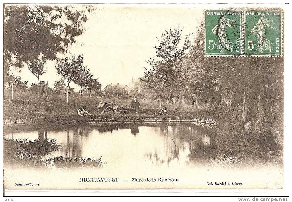 JOLI CARTE DE MONTJAVOULT  Mare De La Rue Soin (attelage D'ane Et Pecheurs) - Montjavoult