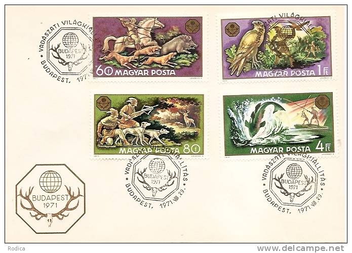Hungary  - Horse Riding Horses Hunting - Fish, Wild Boar, Bustard, Red Deer, Aurochs - Very Nice FDC - FDC